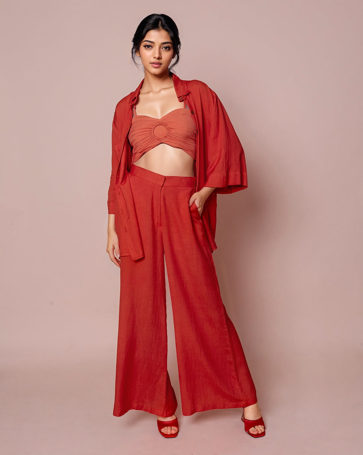 Tulum Co-ord Set - Peach - Co-ord Set - 3 Piece Co-ord Set