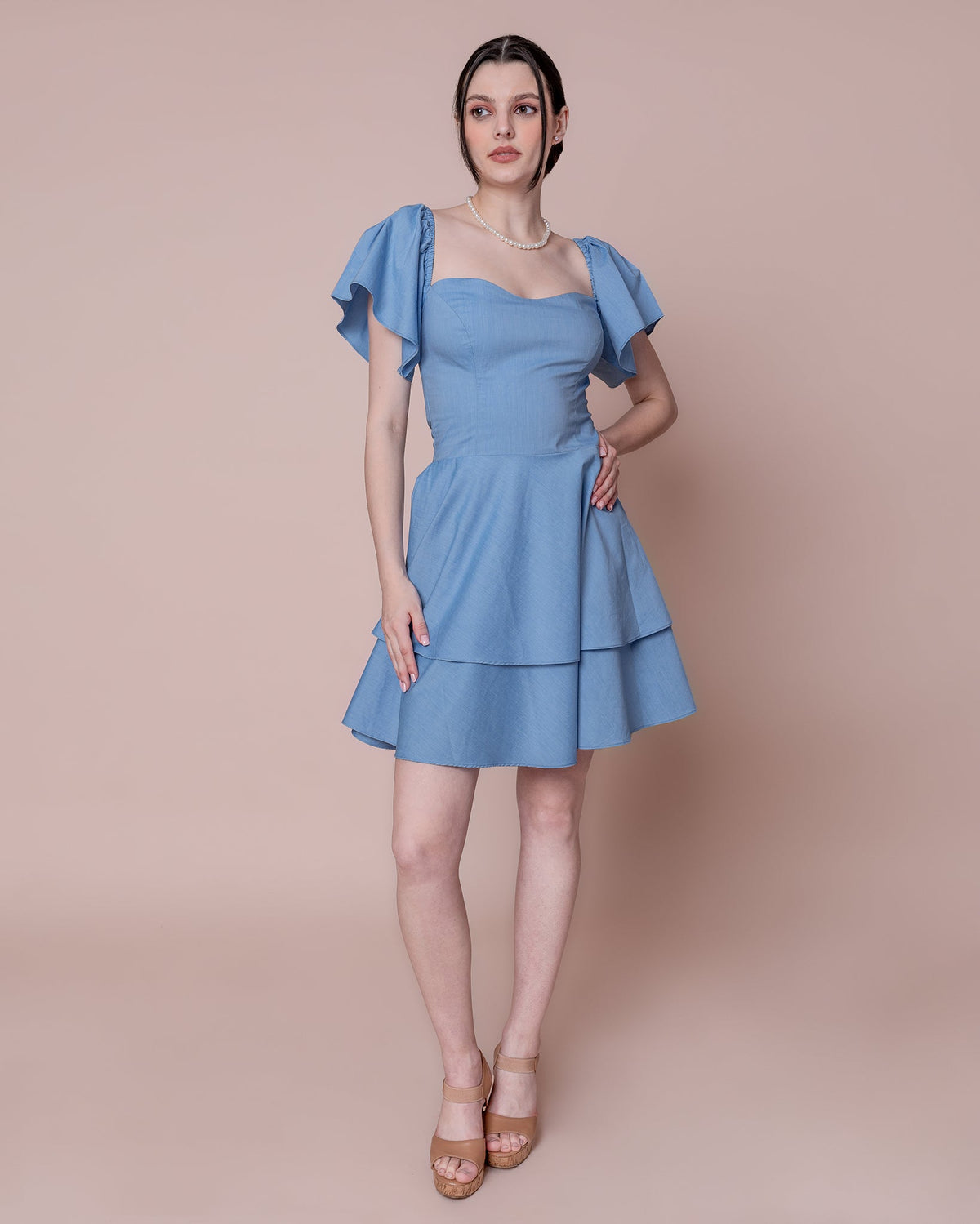 Grace Kelly Dress - Peach - Dress - Mini Dress