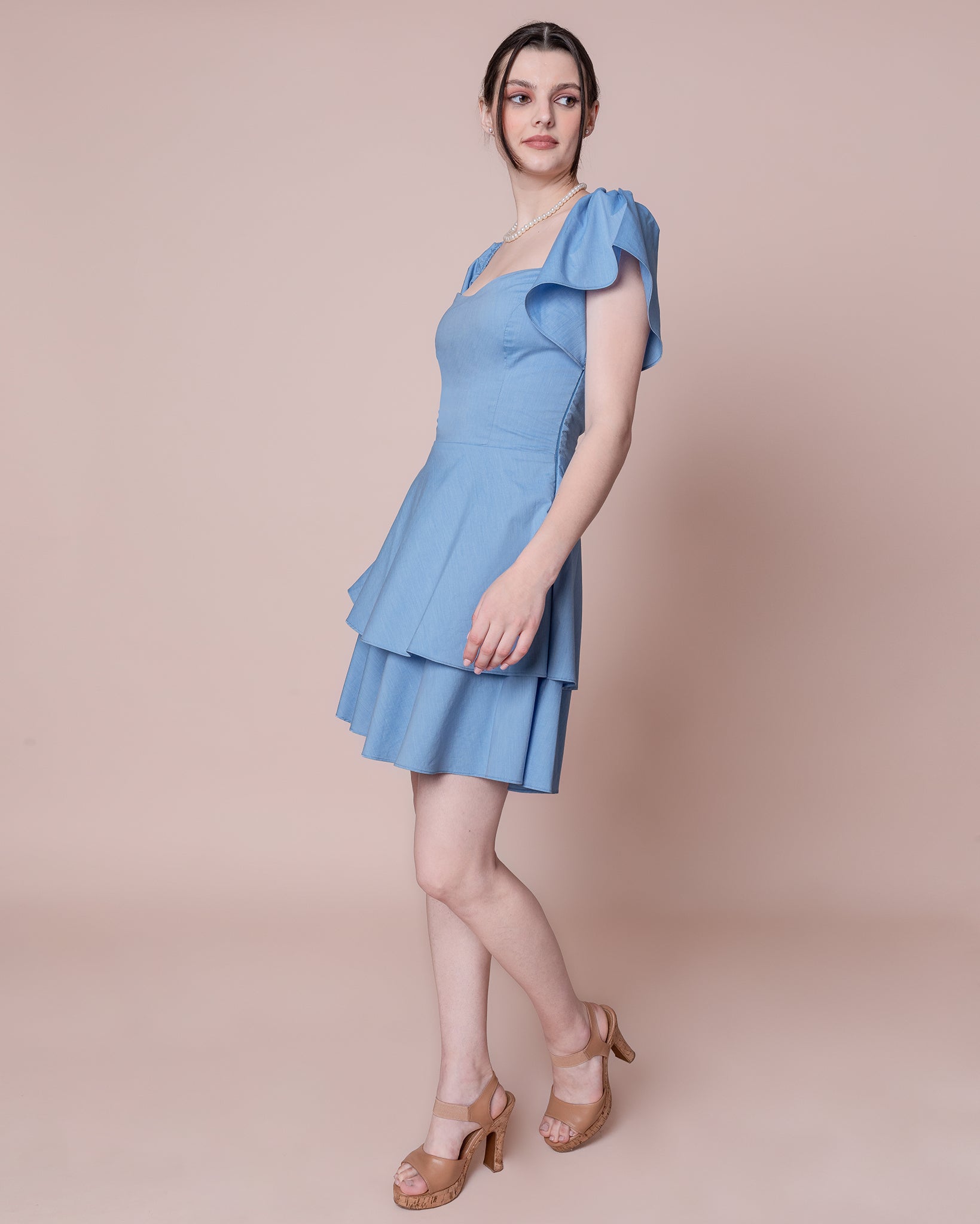 Grace Kelly Dress - Peach - Dress - Mini Dress