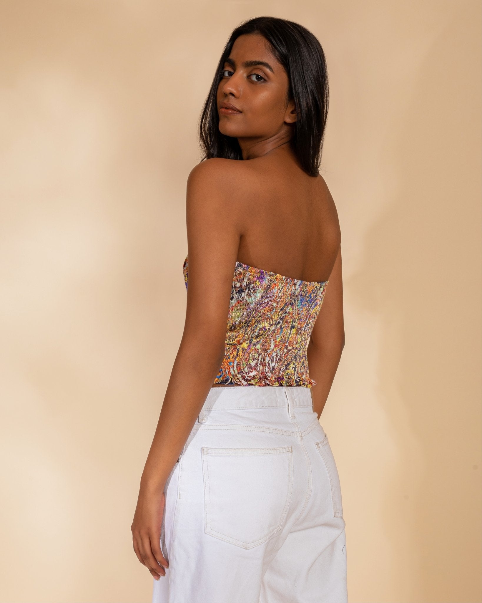 Multi-Color Crop Top - Peach - Top - Crop Top