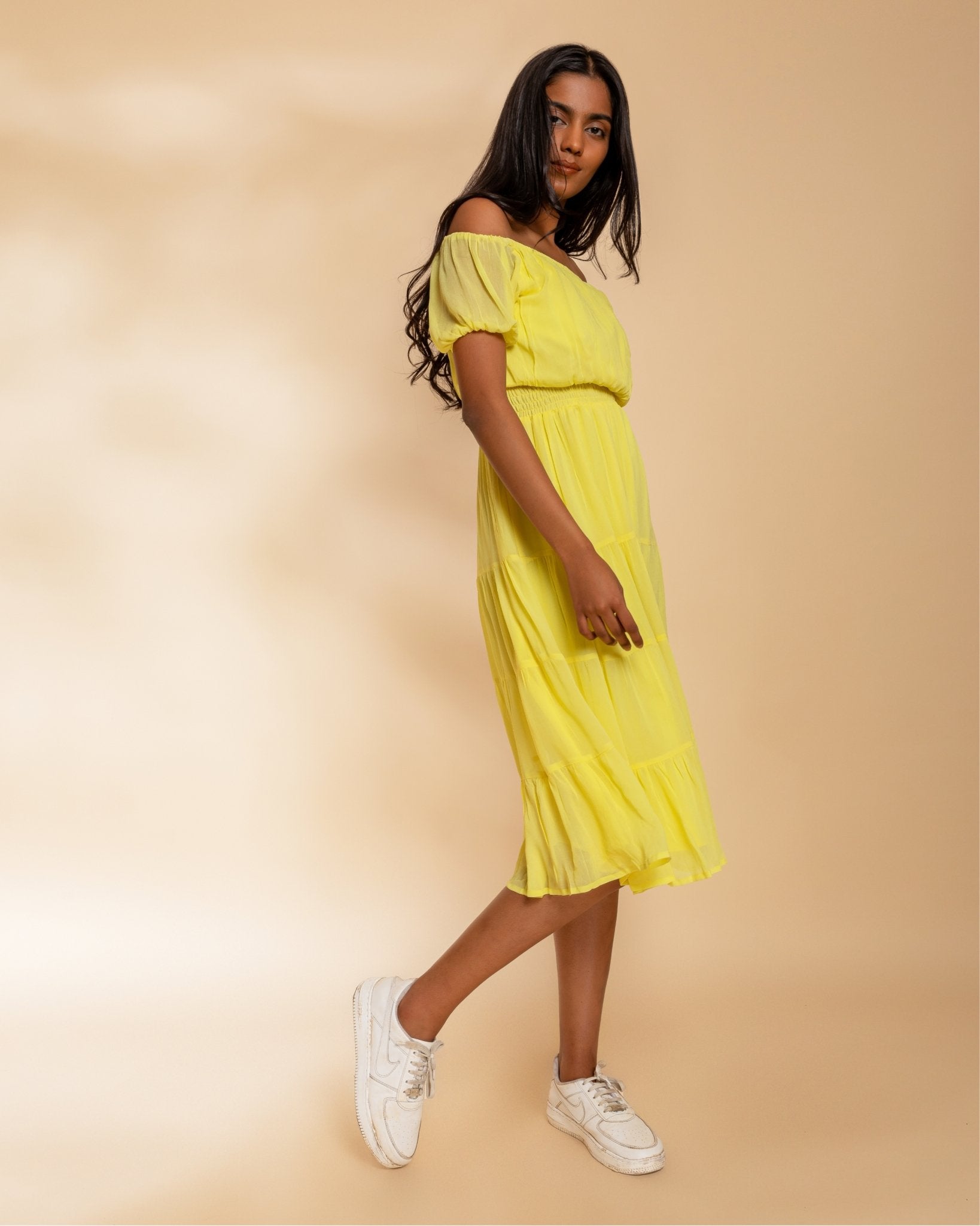 Peach and yellow outfit sale